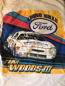 Vtg Tim Woods III Chino Hills CA Ford Nascar Racing T-Shirt T-III MOTORSPORTS - Picture 1 of 8