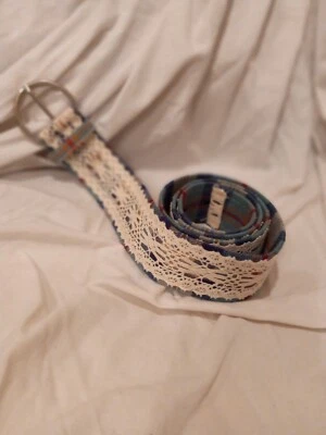 Flannel and lace belt size medium measures 43 inches - Image 1 of 2