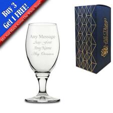 Personalised Engraved Cheers Beers Stemmed Glass 13.75oz, Gift Boxed, Birthday