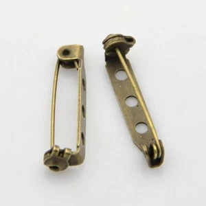 100pcs Mixed Color Iron Pin Backs Brooch Catch Glue-On Bar Findings Pick 20~30mm - Picture 1 of 5