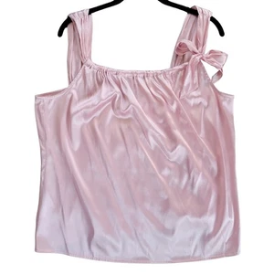 Top Cami Rosa Seda De Colección Lazo Talla 16W 1X Y2K Coqueta Ballet Kawaii Bridgerton - Imagen 1 de 3