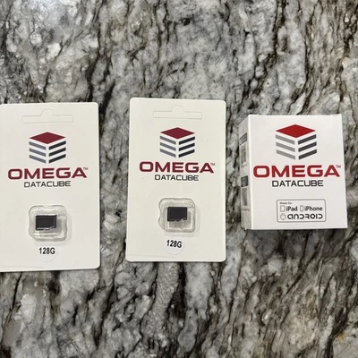 Omega Datacube Photo & Video Backup Device with 2-128GB Memory Cards-NEW SEALED - Image 1 of 4