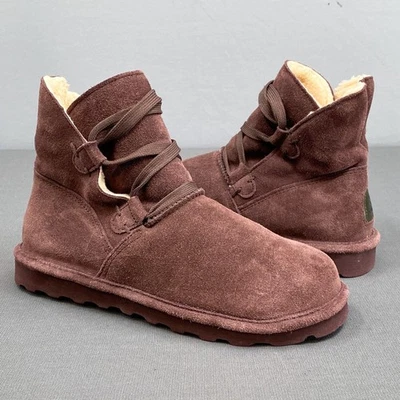 Bearpaw Suede Zora Sheepskin Sherpa Snow Boot Womens Size US 10 Round Toe Purple - Image 1 of 4