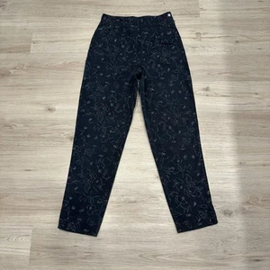 Vintage Corduroy Pants Floral High Rise Tapered Junior 9 Women (4-6) - Picture 1 of 22