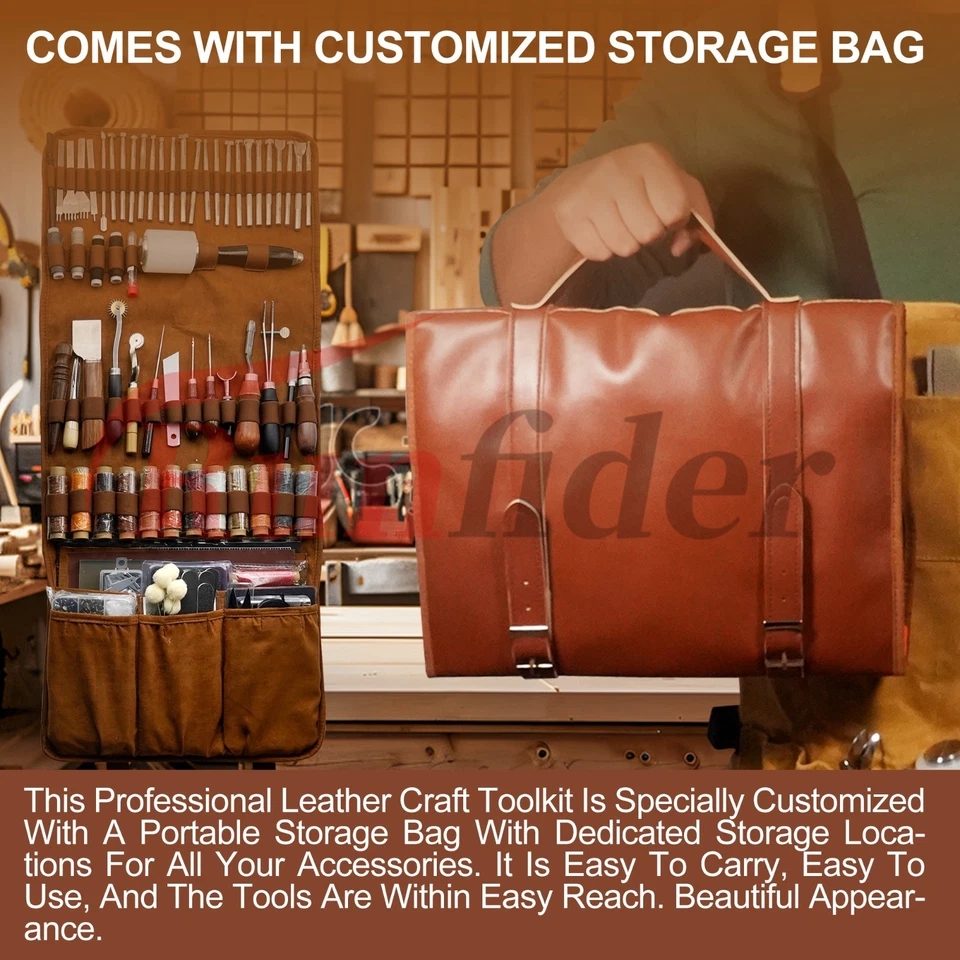 El kit completo de herramientas artesanales de cuero: un juego todo en uno para aficionados dedicados Foto 1 de 4