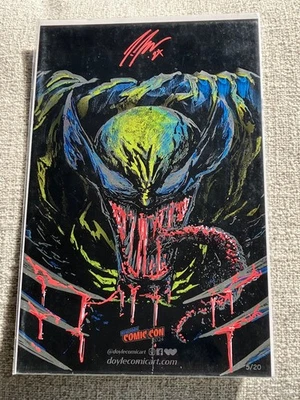 Joe Doyle Venomized Wolverine FOIL #1 impresión con comentario/boceto personalizado 5/20 Foto 1 de 3
