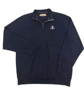 Donald Ross Golf Jacket Large 1/2 Zip Windbreaker Navy Blue Lonepalm Club - Picture 1 of 12