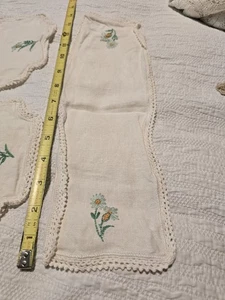 Vintage handbestickte Kommode Schals mit Blumen 3er Set - Bild 1 von 3