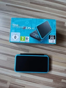 Nintendo 2DS XL Handheld Konsole Schwarz Blau 4 GB Ohne Original Ladekabel - Bild 1 von 5