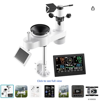 VEVOR 7-in-1 Wi-Fi Weather Station 7.5 in Color Display Wireless Outdoor Sensor - Image 1 of 3
