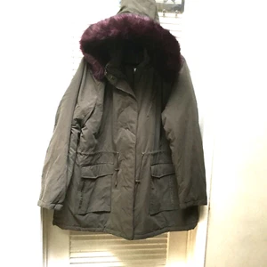Lane Bryant Fur PurpleTrimmed Parka Plus Size 22/24 Winter Jacket - Picture 1 of 17