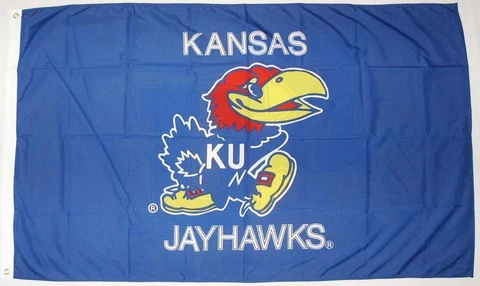 University of Kansas Jayhawk  3' x 5' NCAA College flag banner, New Cover