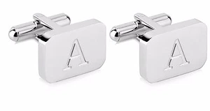 Men’s Initial Cufflinks Letter Monogram Stainless Steel Dress Shirt Personalized - Picture 1 of 110
