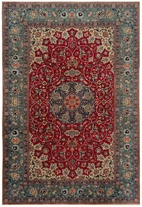 Isfahan Handgeknüpfter Perserteppich 343x237 cm-Fine,Orient,Carpet,rug,rot - Picture 1 of 12