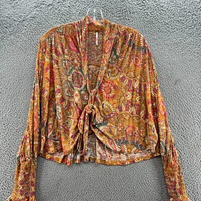 Blusa Camisa Free People Top Mujer Extra Pequeña Vista Dreams Estampado Cachemira Fluida Foto 1 de 4