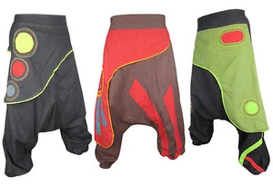 Hippie Retro Patch Hose Drop Crotch Baggy Aladin Freizeit Lounge Pants - Bild 1 von 12