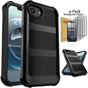 Für Apple iPhone 16e Stoßfest Hybrid Robust Case Cover Glas Displayschutz - Bild 1 von 21