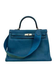 Gebrauchter Hermes Kelly 35 In Türkis Retourne Mit Amazon Riemen Palladium - Bild 1 von 19
