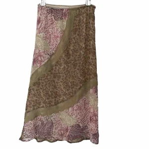 Vintage Slip Skirt Petites Medium Midi Maxi Leopard Lace Fairy Grunge - Picture 1 of 14