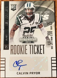 2014 Panini Contenders Rookie Autograph Calvin Pryor #112A New York Jets - Picture 1 of 2