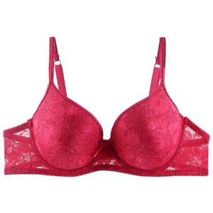Ladies Embroidery Lace Thin Padded Push Up Large Size Bra Low Back Cut Brassiere