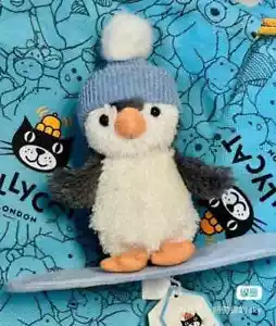 New Jelly Cat Fun Ski Board Peanut Penguin Super Cute Plush Doll Soothing Toy - Picture 1 of 8