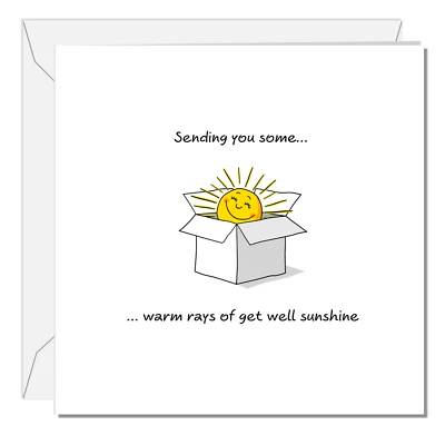 Cute Get Well Soon Card Feel Better Speedy Recovery Sunshine Thoughtful Ill Sick - Image 1 of 4