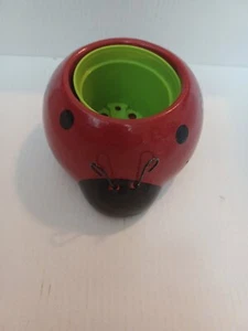 Ladybug Planter Succulent Pot Red Black Hearts Rocket Farms Ceramic Small - Picture 1 of 8