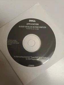 2008 Dell Application Reinstalling Cyberlink Power DVD DX 8.1 M102H Still Sealed - Picture 1 of 2