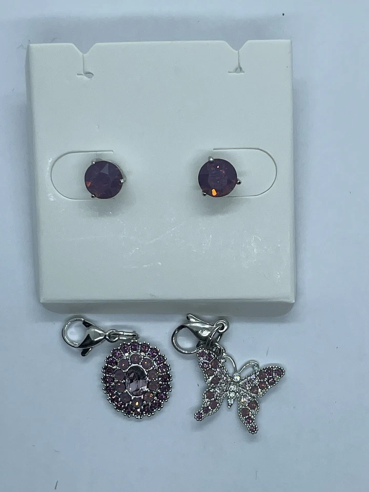 Lote de 2 pendientes y colgantes de ópalo amatista origami búho Foto 1 de 1