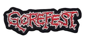 GOREFEST ROT UND WEISS LOGO (förmige Bordüre) BESTICKTER PATCH - Bild 1 von 2