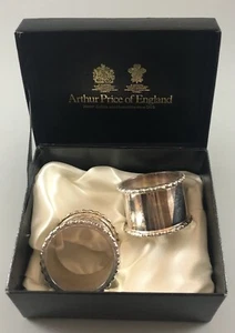 2 ARTHUR PRICE Silver Plate Napkin Rings Boxed D5.2 - Picture 1 of 4