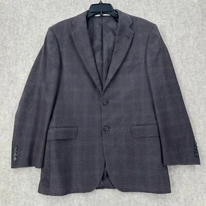 Burberry Plaid Blazer Jacket Mens 40R Gray Wool Silk 2-Button Sports Coat - Picture 1 of 11