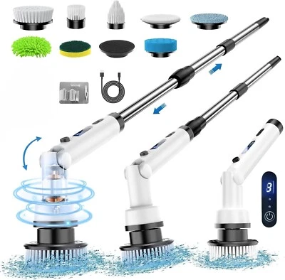 Spazzola Rotante Elettrica per Pulizia Casa 8 in 1 con Testine Intercambiabili - Immagine 1 di 4