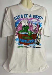 Vintage Midori Liqueur Anti-Fris Vodka T Shirt - Give It A Shot - Hanes XL! - Picture 1 of 6