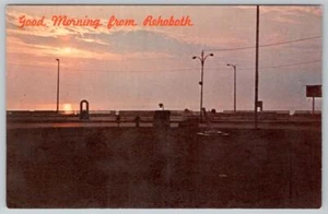 1950-60's SUNRISE AT REHOBOTH BEACH DELAWARE VINTAGE POSTCARD - Picture 1 of 2