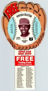 Tarjeta coleccionable de béisbol Pepsi-Cola 1977 Santo Alcalá Cincinnati Reds MLB Trade - Imagen 1 de 2