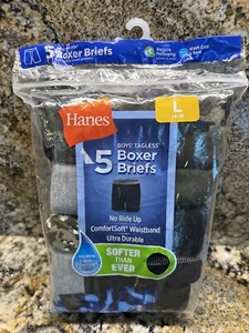 Hanes Boys Boxer Briefs 5-Pack Cotton Comfort Flex Waistband Wicking Breathable - Picture 1 of 9