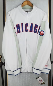 NEW STITCHES x CUBS Size Large Full Zip Track Jacket Warmup White Performance - Picture 1 of 18
