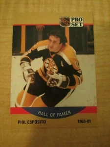 1990-91 Pro Set Serie 1 Salón de la Fama del Hockey Phil Esposito #403 Boston Bruins - Imagen 1 de 2