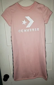 Converse Logo Dress Girls Pink w/ Logo Printed Ribbon on the Sides Size L - Picture 1 of 12