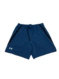Under Armour Heatgear Men’s Size Large Running Shorts Blue Euc - Picture 1 of 4