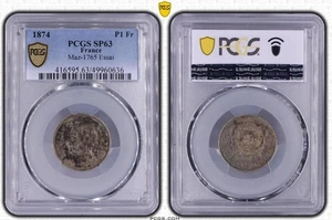 Frankreich - Napoleon IV. - Essay 1 Franc 1874 - PCGS SP63 - Bild 1 von 1