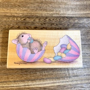 Stampabilities House Mouse Don't Spill The Beans HMIR1012 New Wooden Stamp - Picture 1 of 4