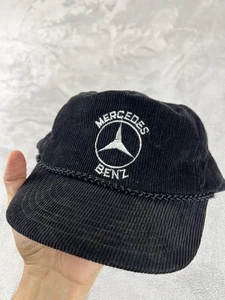 Vintage 80er Mercedes Benz Mütze Cap Snap Back schwarz Cord Seil Herren Logo - Bild 1 von 7
