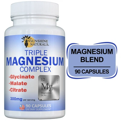 Triple Magnesium Dietary Supplement, 90 Capsules - Image 1 of 4