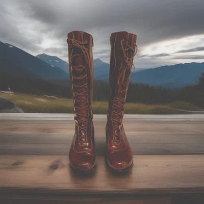 Botas femininas Dansko Penelope couro marrom altura do joelho com cadarço zíper tamanho 38/7,5 EUA - Imagem 1 de 4