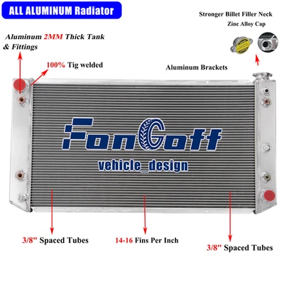 3Row Radiator For Chevy GMC C2500 C3500 K2500 K3500 6.5L V8 Diesel AT 1992-1993 Foto 1 de 4