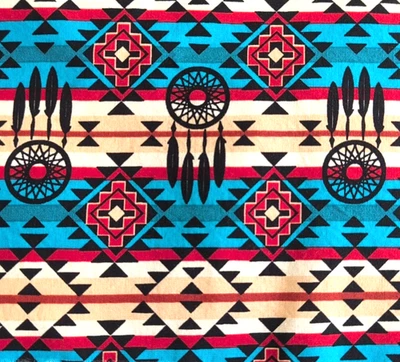 David Textiles Cotton Fabric Southwest Dream Catcher Ikat Stripe 43" W x 1 Yard - Image 1 of 4