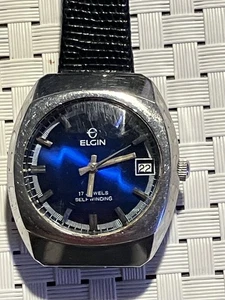Reloj de pulsera automático vintage de acero inoxidable Elgin con indicador de fecha - Imagen 1 de 19